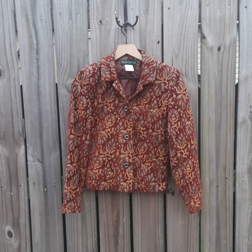 Harve Bernard Brown Tapestry Blazer - Size 4